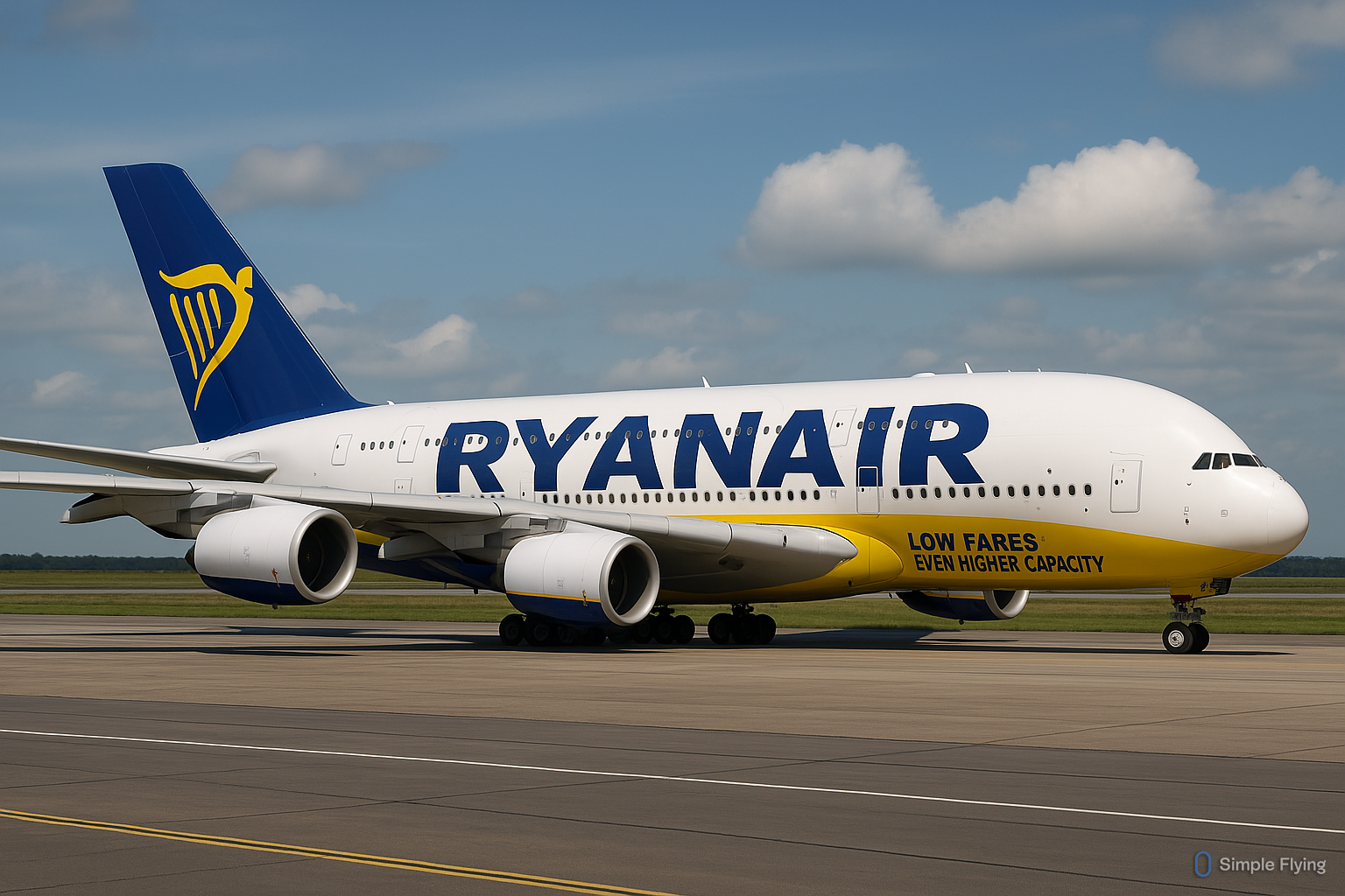 An artist's impression of Ryanair Airbus A380